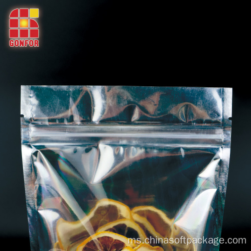 No Pouch Makanan Bercetak Mylar Foil Stand Up Pouch Dengan Ziplock